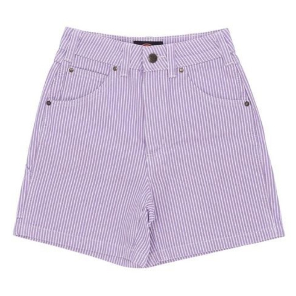 Dickies Purple rose Striped High Waist cotton short Shorts 26 waist size 2 4